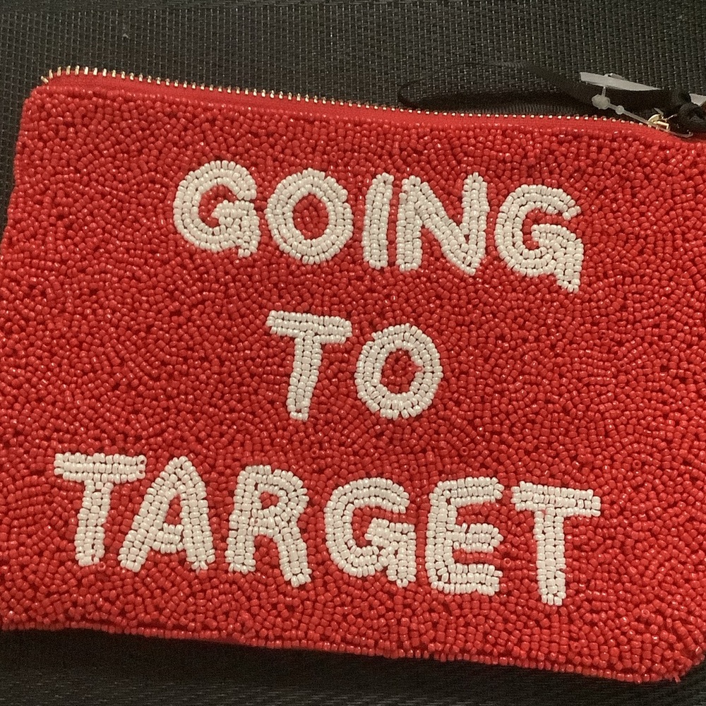 kate spade Red Beaded 'Going to Target' Cosmetic Pouch
